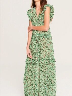 BA&SH Green Floral Maxi Dress